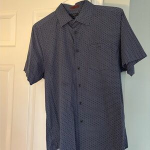 Ted Baker Navy Geometric Button Down Shirt